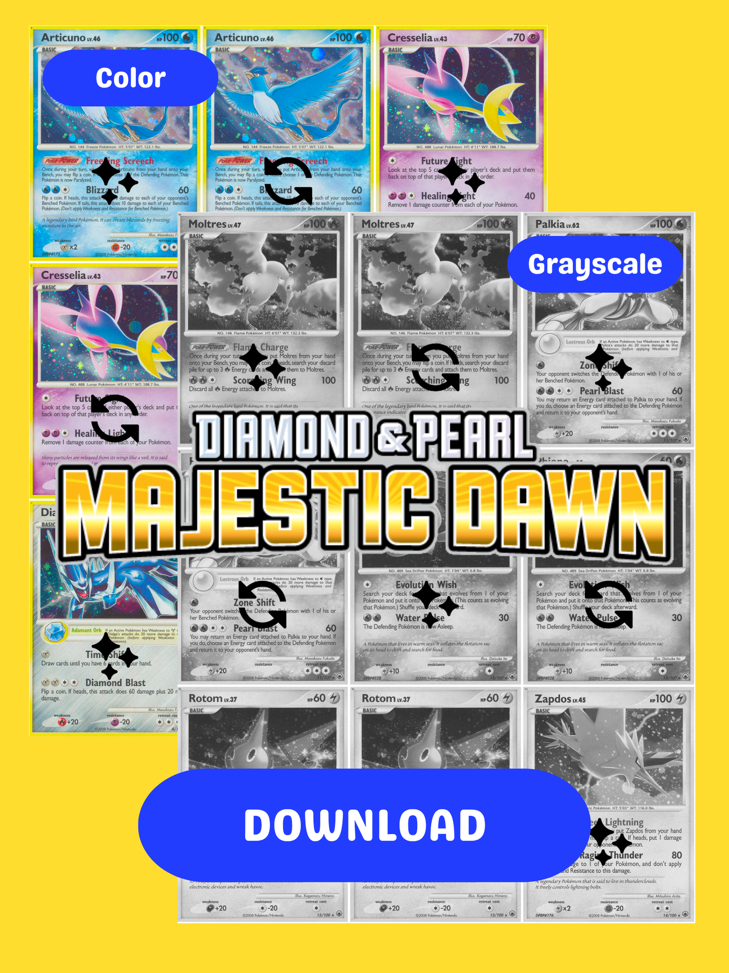 Diamond & Pearl: Majestic Dawn Printable Master and Complete Set Binder Placeholders + Checklist (Digital Download)