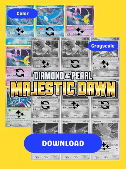 Diamond & Pearl: Majestic Dawn Printable Master and Complete Set Binder Placeholders + Checklist (Digital Download)