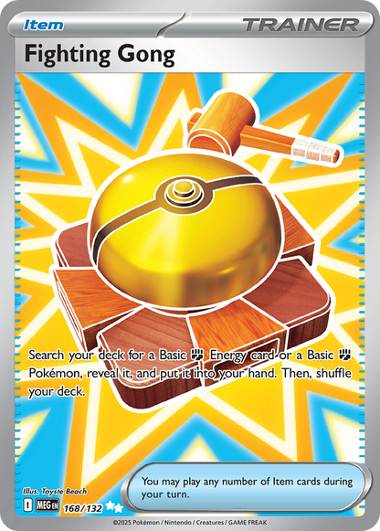 Fighting Gong Pokémon Card 168/132 from Mega Evolution