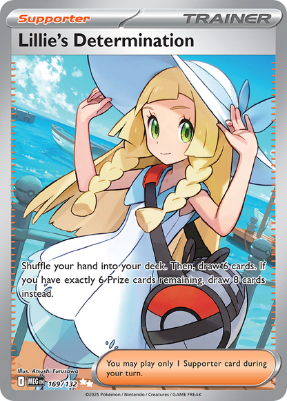 Lillie's Determination Pokémon Card 169/132 from Mega Evolution