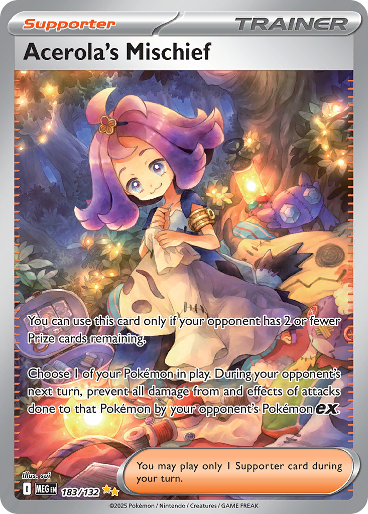 Acerola's Mischief Pokémon Card 183/132 from Mega Evolution