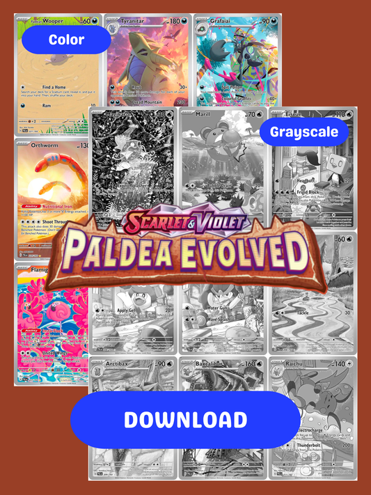 Scarlet & Violet: Paldea Evolved Printable Master and Complete Set Binder Placeholders + Checklist (Digital Download)