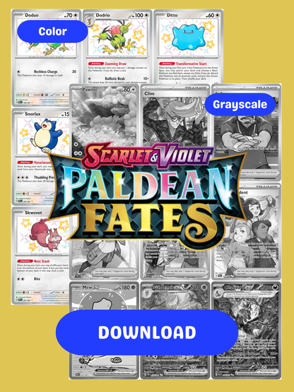 Scarlet & Violet: Paldean Fates Printable Master and Complete Set Binder Placeholders + Checklist (Digital Download)
