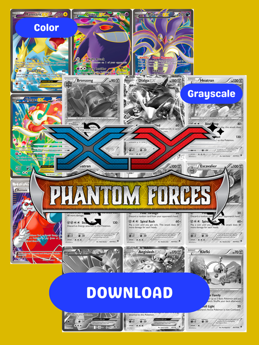 XY: Phantom Forces Printable Master and Complete Set Binder Placeholders + Checklist (Digital Download)