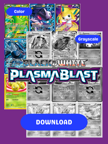 Black & White: Plasma Blast Printable Master and Complete Set Binder Placeholders + Checklist (Digital Download)