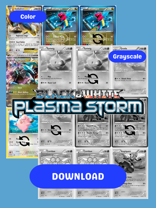 Black & White: Plasma Storm Printable Master and Complete Set Binder Placeholders + Checklist (Digital Download)