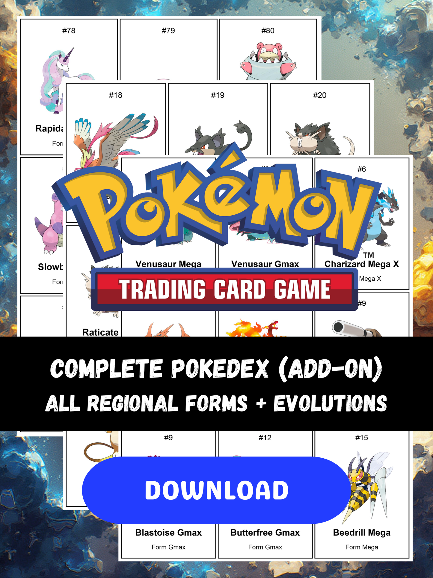 Pokémon National Pokédex Add-On: Regional Forms & Evolutions Printable Binder Pages