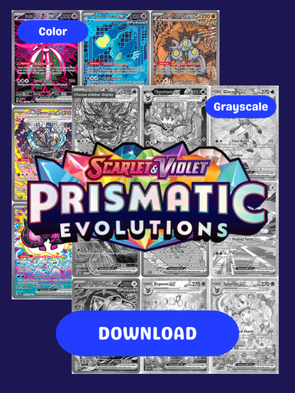 Scarlet & Violet: Prismatic Evolutions Printable Master and Complete Set Binder Placeholders + Checklist (Digital Download)