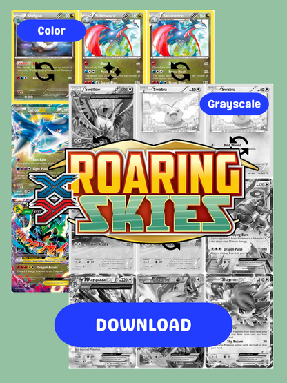 XY: Roaring Skies Printable Master and Complete Set Binder Placeholders + Checklist (Digital Download)