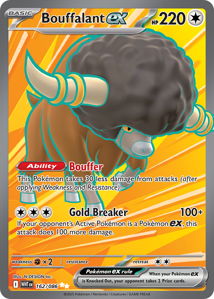 Bouffalant ex Pokémon Card 162/086 from White Flare