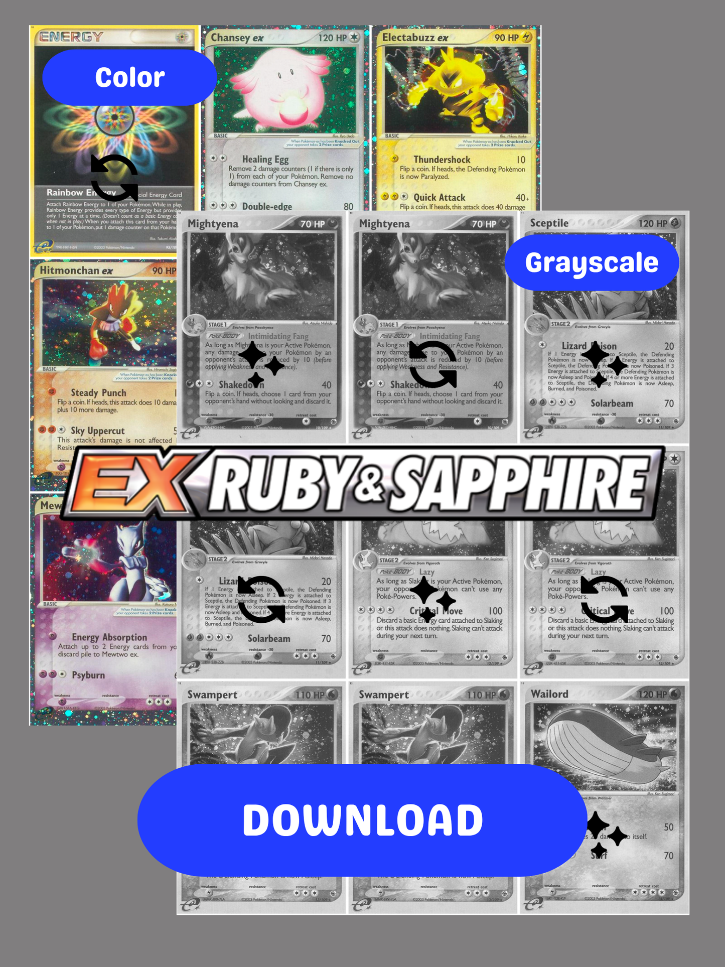 EX: Ruby & Sapphire Printable Master and Complete Set Binder Placeholders + Checklist (Digital Download)