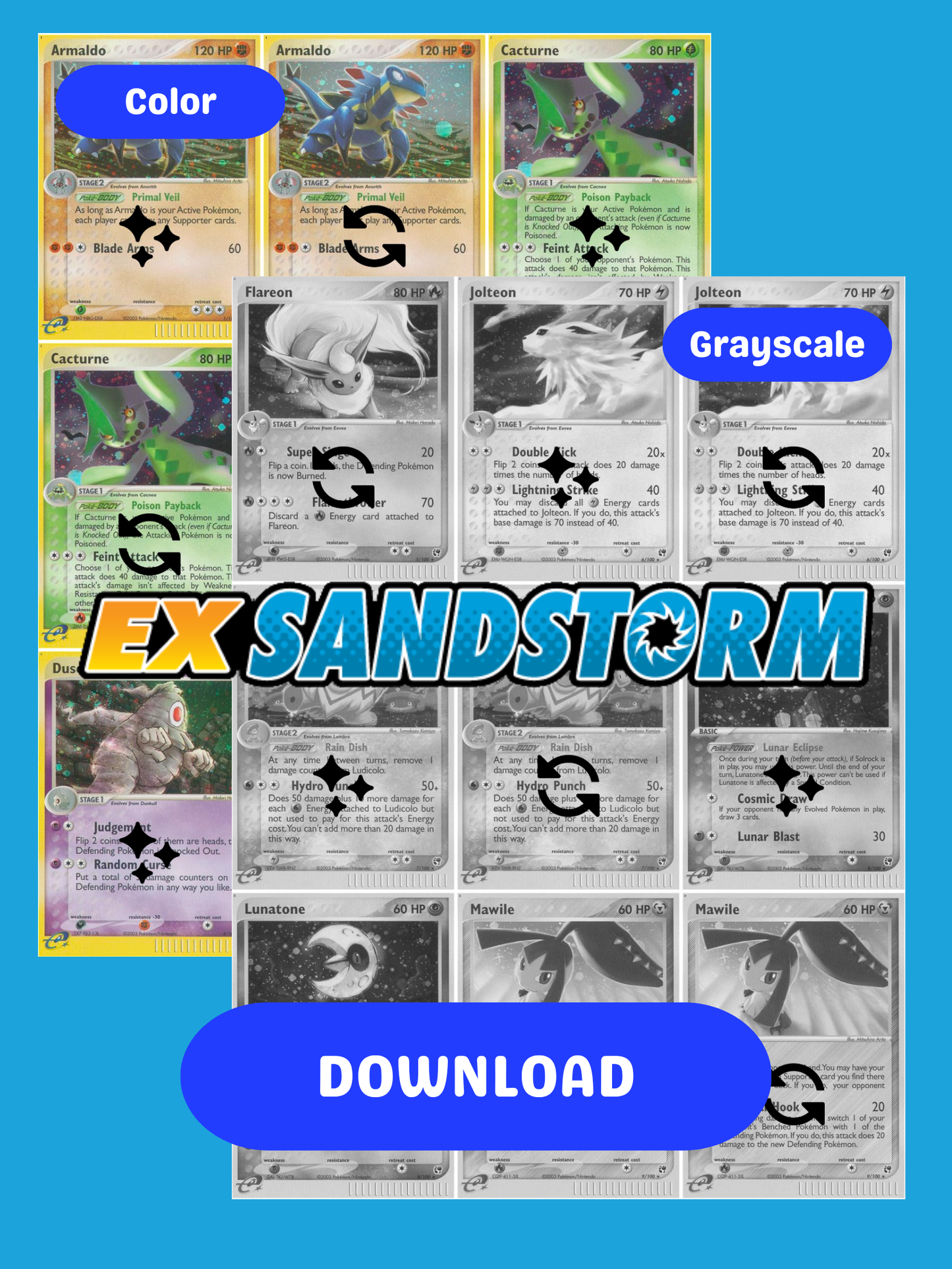 EX: Sandstorm Printable Master and Complete Set Binder Placeholders + Checklist (Digital Download)
