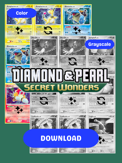 Diamond & Pearl: Secret Wonders Printable Master and Complete Set Binder Placeholders + Checklist (Digital Download)