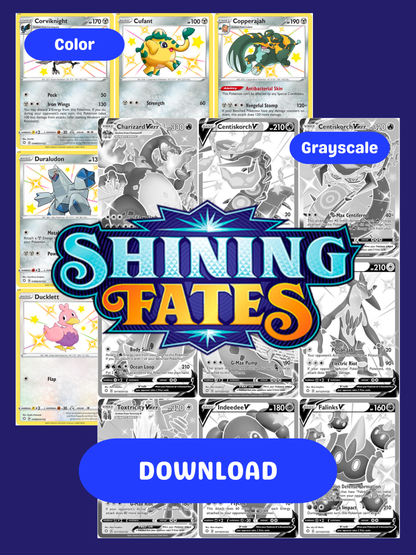 Sword & Shield: Shining Fates Printable Master and Complete Set Binder Placeholders + Checklist (Digital Download)