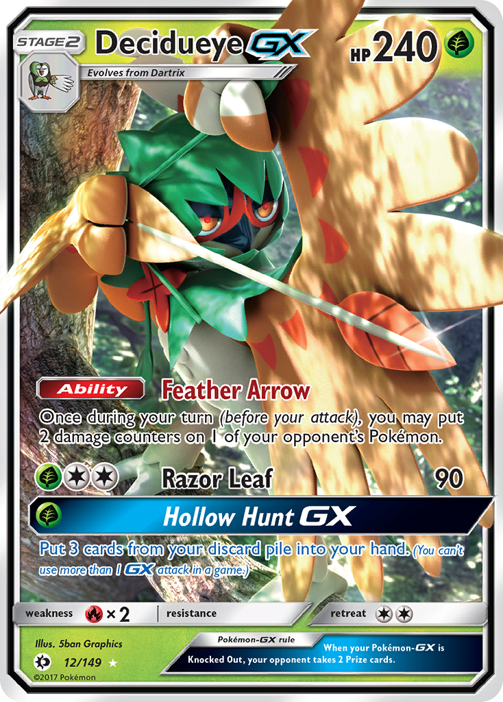 Decidueye-GX Pokémon Card 012/149 from Sun & Moon