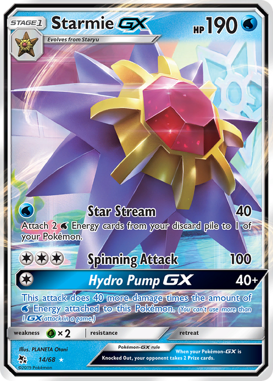 Starmie-GX Pokémon Card 014/068 from Hidden Fates