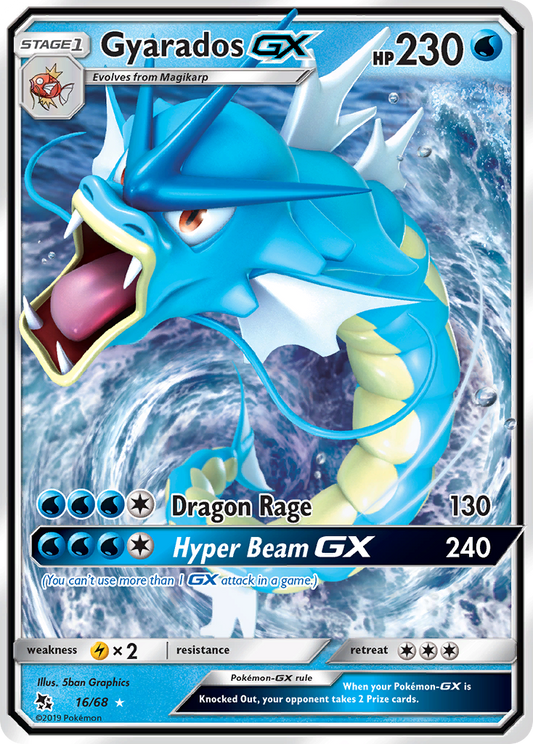 Gyarados-GX Pokémon Card 016/068 from Hidden Fates
