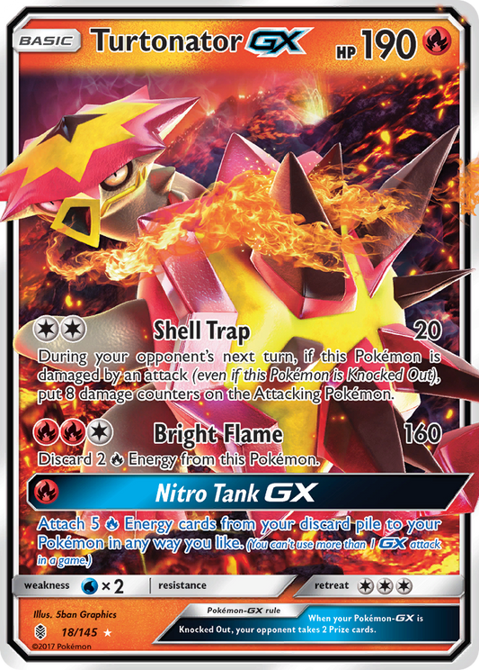 Turtonator-GX Pokémon Card 018/145 from Guardians Rising