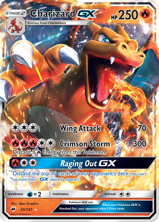Charizard-GX Pokémon Card 020/147 from Burning Shadows