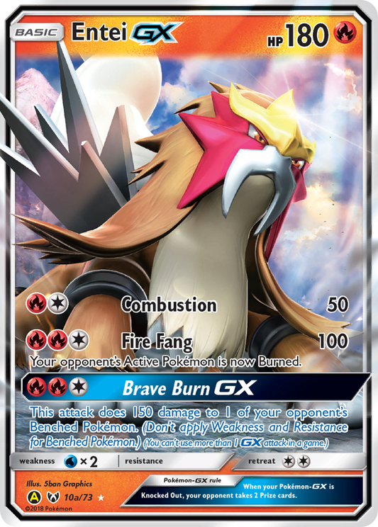 Entei-GX Pokémon Card 010a/073 from Shining Legends