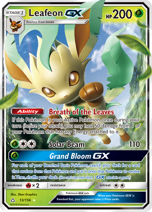 Leafeon-GX Pokémon Card 013/156 from Ultra Prism
