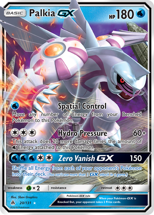 Palkia-GX Pokémon Card 020/131 from Forbidden Light