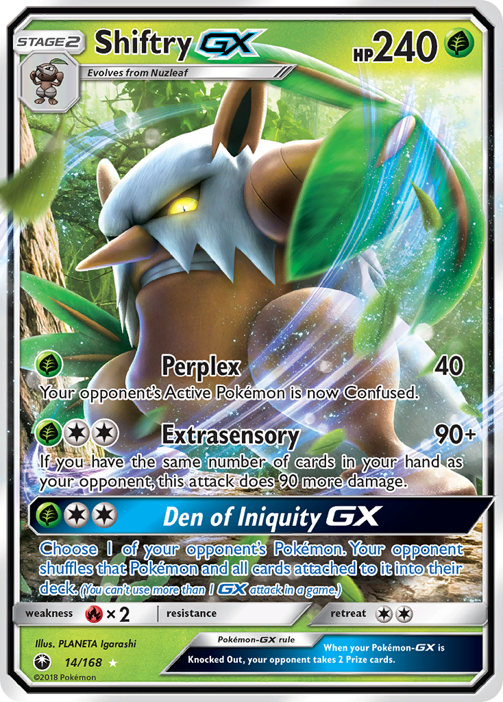 Shiftry-GX Pokémon Card 014/168 from Celestial Storm