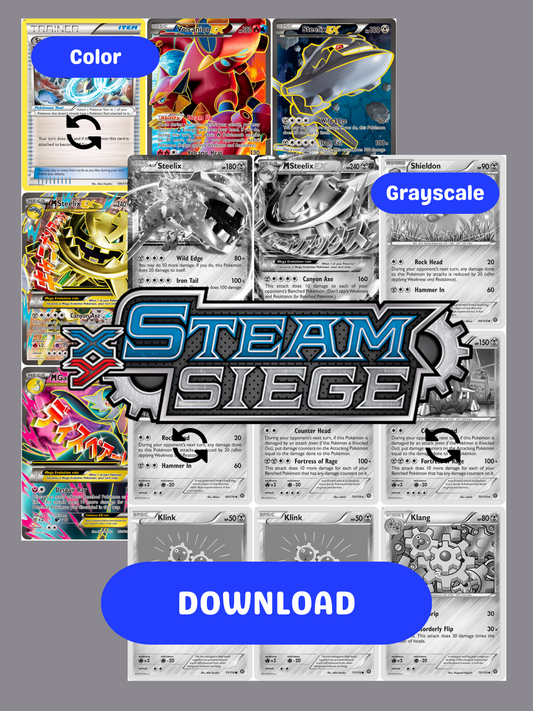 XY: Steam Siege Printable Master and Complete Set Binder Placeholders + Checklist (Digital Download)