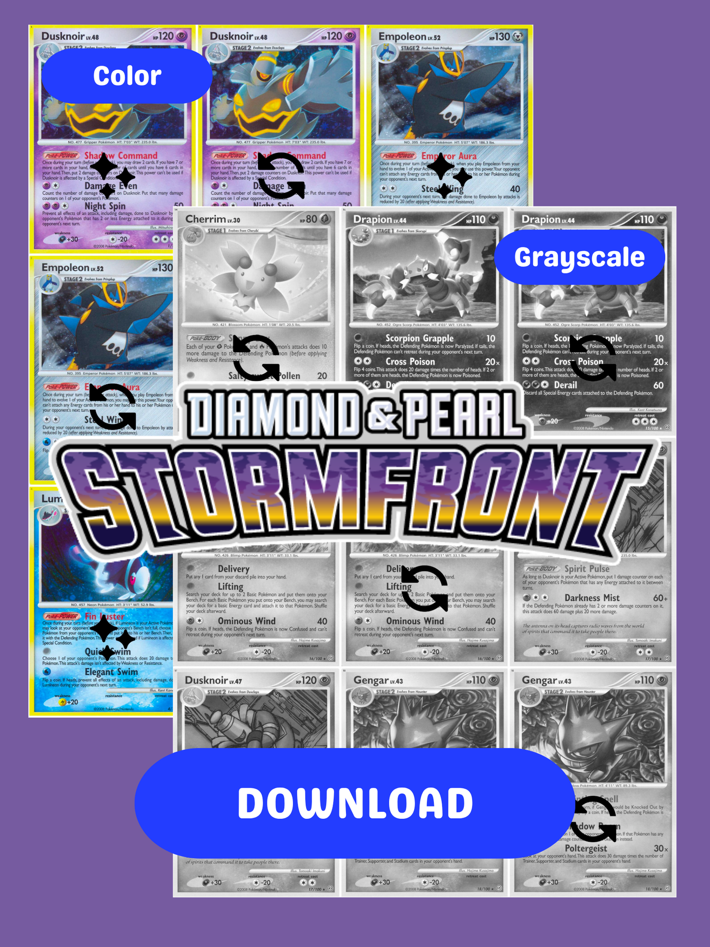 Diamond & Pearl: Stormfront Printable Master and Complete Set Binder Placeholders + Checklist (Digital Download)