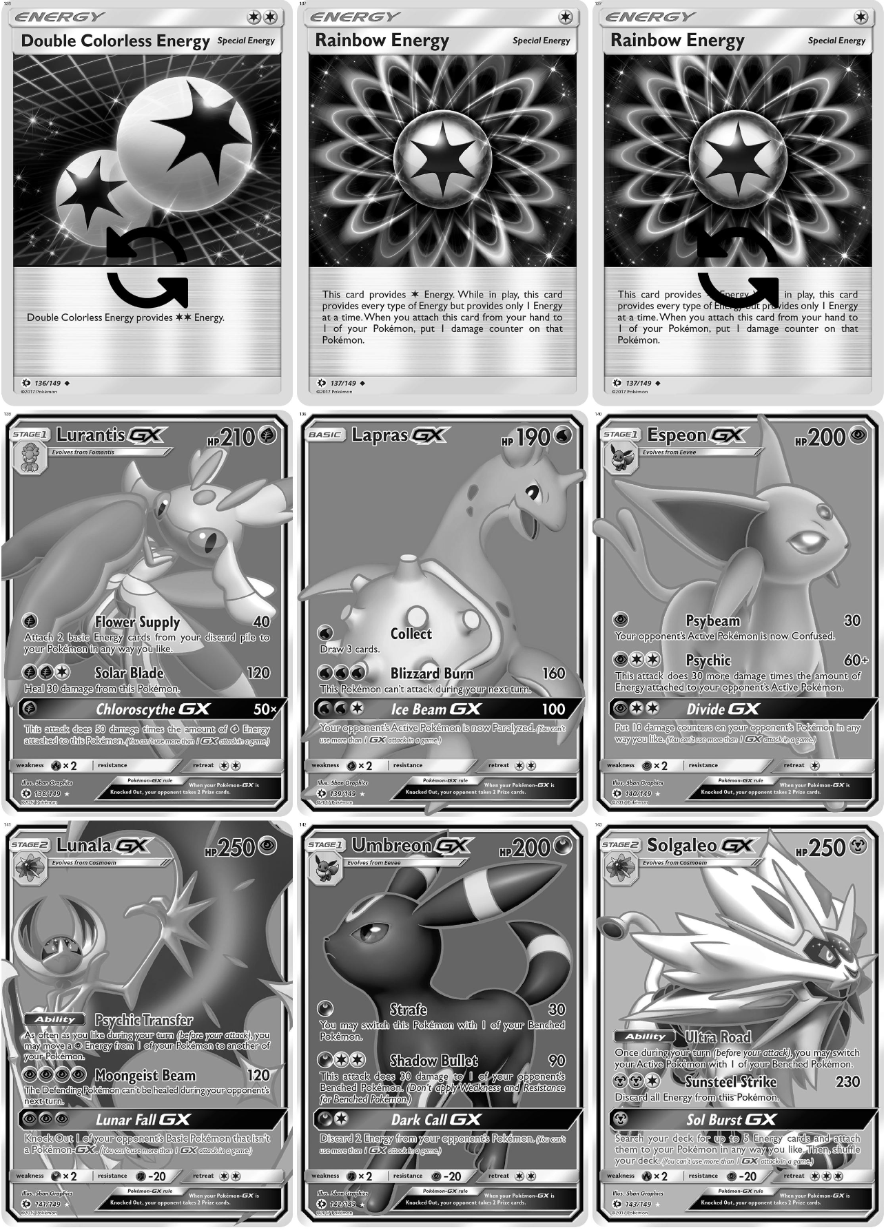 Sun & Moon: Base Set Printable Master and Complete Set Binder Placeholders + Checklist (Digital Download)