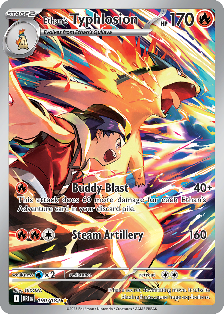 Ethan's Typhlosion Pokémon Card 190/182 from Destined Rivals
