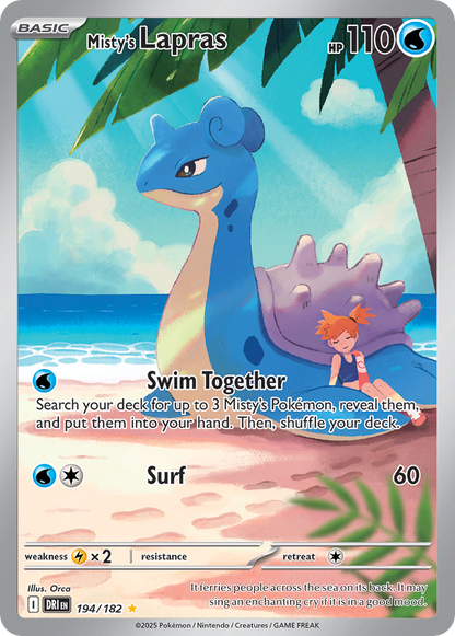 Misty's Lapras Pokémon Card 194/182 from Destined Rivals