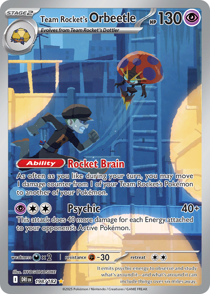 Team Rocket's Orbeetle Pokémon Card 198/182 from Destined Rivals