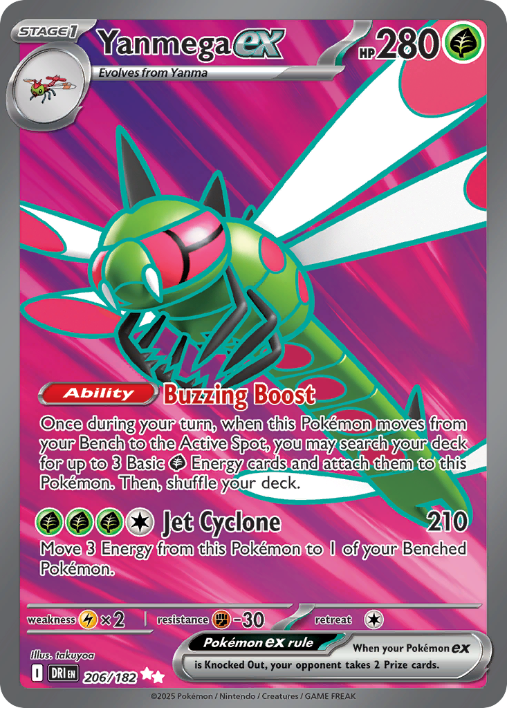 Yanmega ex Pokémon Card 206/182 from Destined Rivals