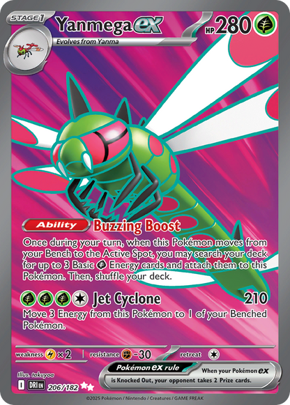 Yanmega ex Pokémon Card 206/182 from Destined Rivals