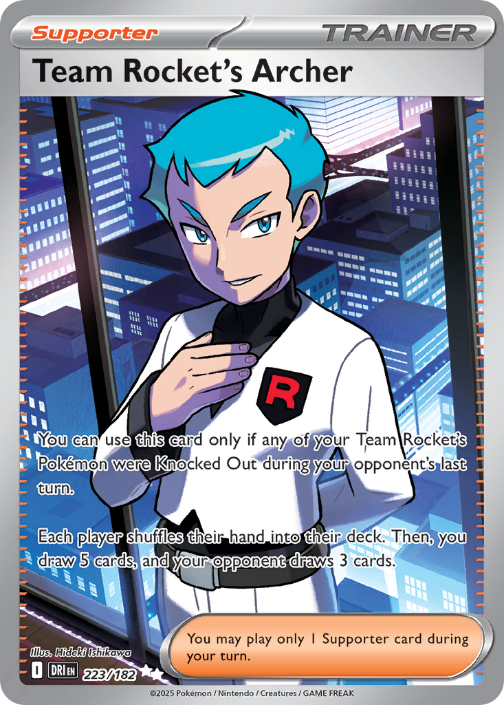 Team Rocket's Archer Pokémon Card 223/182 from Destined Rivals