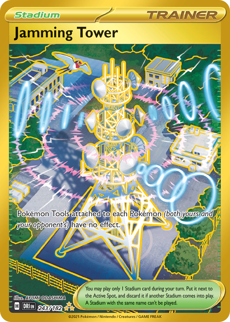 Jamming Tower Pokémon Card 243/182 from Destined Rivals
