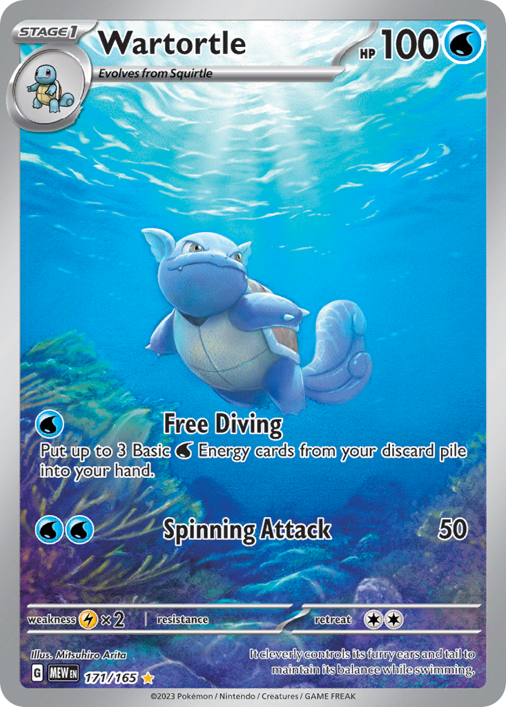 Wartortle Pokémon Card 171/165 from 151