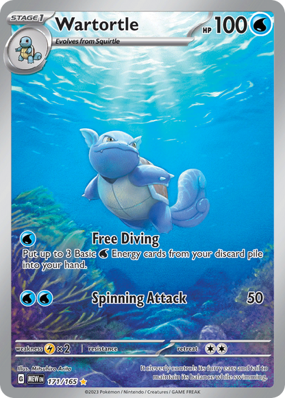 Wartortle Pokémon Card 171/165 from 151