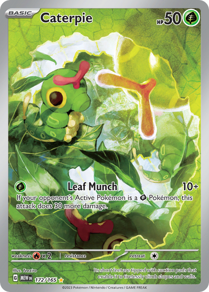 Caterpie Pokémon Card 172/165 from 151