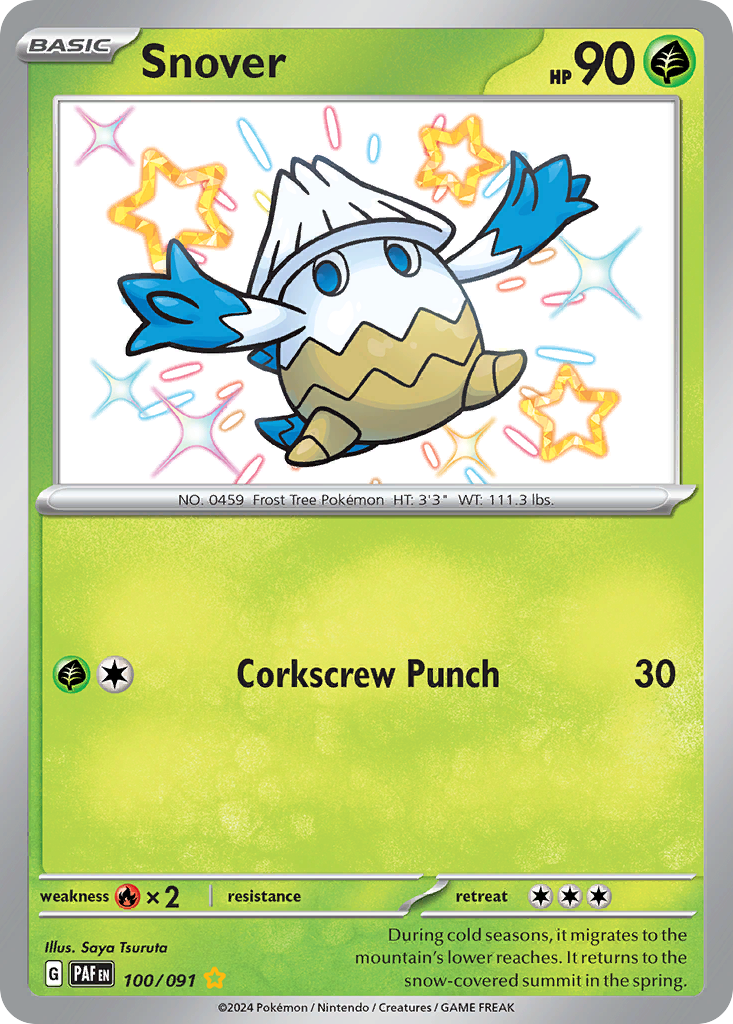 Snover Pokémon Card 100/091 from Paldean Fates