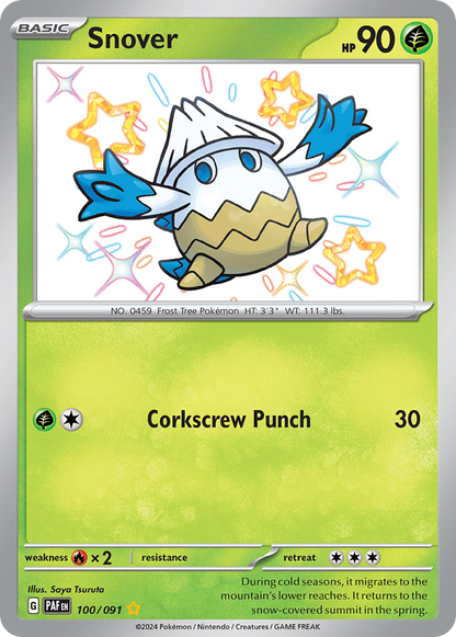 Snover Pokémon Card 100/091 from Paldean Fates