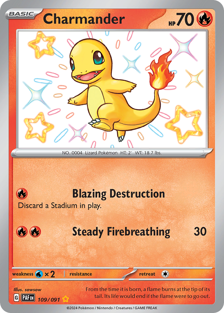 Charmander Pokémon Card 109/091 from Paldean Fates