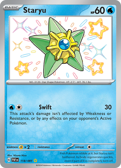 Staryu Pokémon Card 118/091 from Paldean Fates