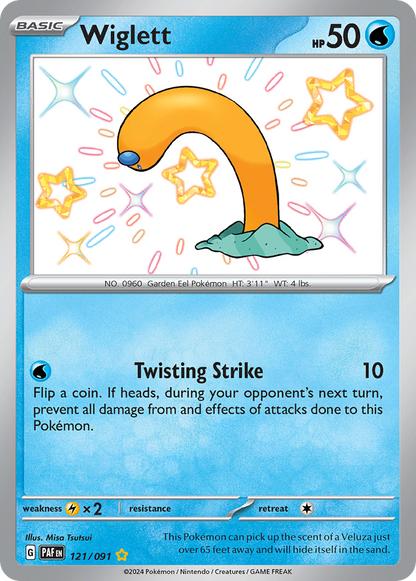 Wiglett Pokémon Card 121/091 from Paldean Fates