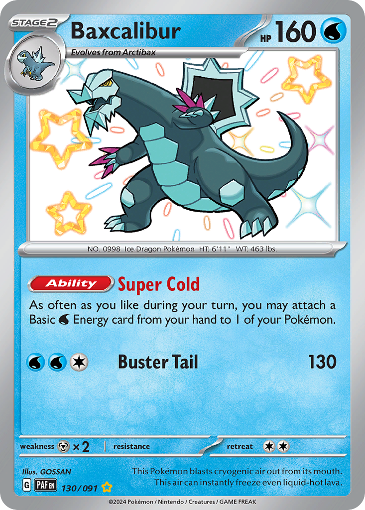 Baxcalibur Pokémon Card 130/091 from Paldean Fates