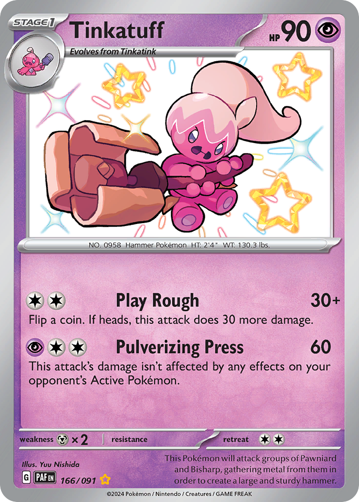 Tinkatuff Pokémon Card 166/091 from Paldean Fates