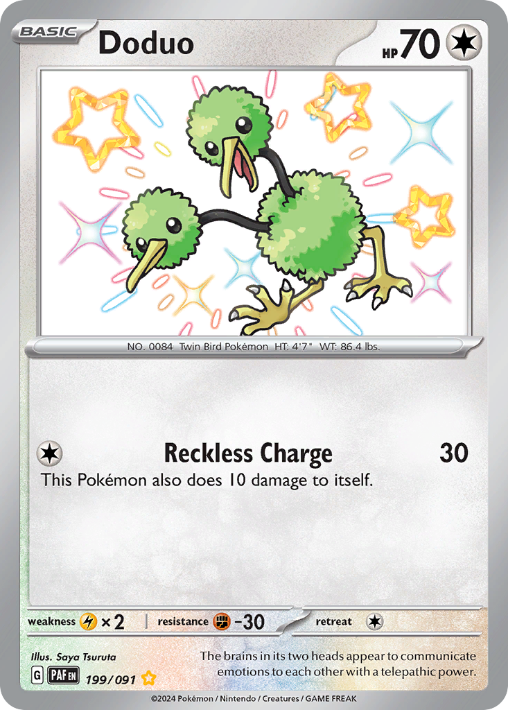 Doduo Pokémon Card 199/091 from Paldean Fates