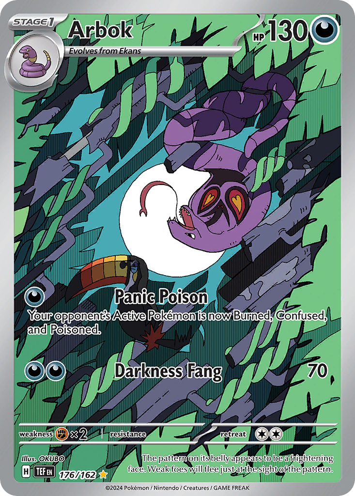 Arbok Pokémon Card 176/162 from Temporal Forces