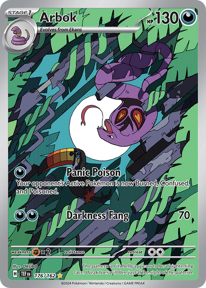 Arbok Pokémon Card 176/162 from Temporal Forces